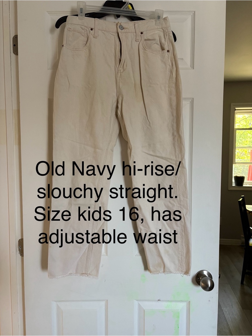 Old Navy Kids Cream Slouchy Hi-Rise Jeans